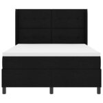 vidaXL Lit à ressorts avec matelas Noir 140 x 190 cm tissu