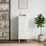 vidaXL Armoire à tiroirs Blanc brillant 33 x 34 5 x 90 cm