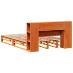 vidaXL Lit bibliothèque sans matelas cire marron 140x190cm bois massif