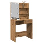 vidaXL Coiffeuse avec LED chêne artisanal 74 5x40x141 cm