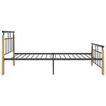 vidaXL Cadre de lit sans matelas métal bois de chêne massif 100x200 cm
