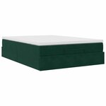 vidaXL Cadre de lit ottoman avec matelas vert foncé 140x200 cm velours