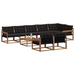 vidaXL Ensemble de canapés d'extérieur 9 Pièces Naturel et Noir