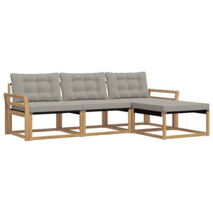 vidaXL Ensemble de canapés d'extérieur 4 pc Blanc et gris clair