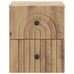 vidaXL Cabinet de chevet mural 2 pc Chêne artisanal 33 x 34 5 x 40 cm