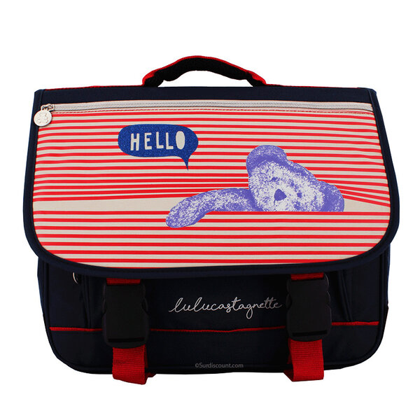 Cartable lulu castagnette 38 cm 2 compartiments rayures