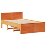 vidaXL Lit bibliothèque sans matelas cire marron 135x190 cm pin massif