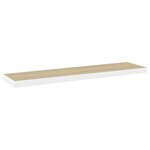 vidaXL Étagères flottantes 2 Pièces Chêne et blanc 90x23 5x3 8 cm MDF