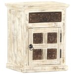 vidaXL Table de chevet Blanc 40 x 30 x 50 cm Bois de manguier massif