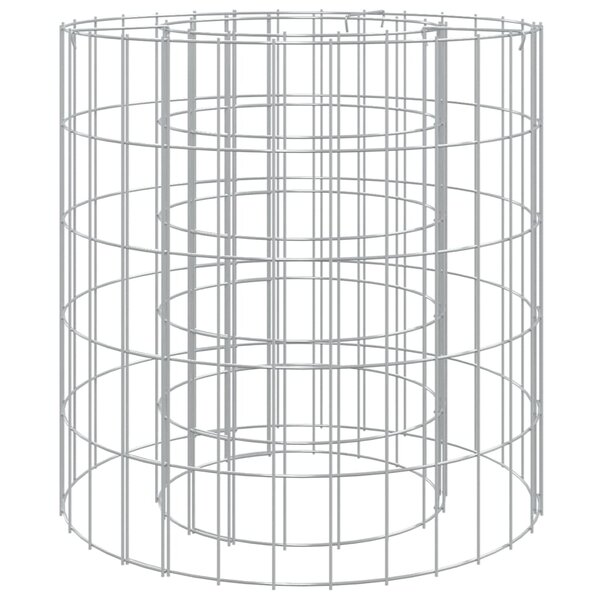 vidaXL Foyer en gabion Ø 50 cm Fer galvanisé