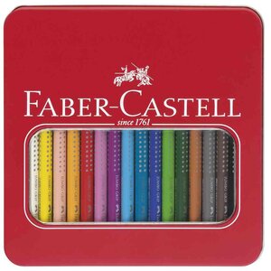 Crayons de couleur jumbo grip boîte métal de 16 pièces faber-castell