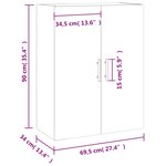 vidaXL Armoire murale blanc 69 5x34x90 cm