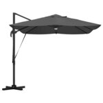 vidaXL Parasol Roma à Bras Déporté Anthracite  Noir 352 x 251 x 265 cm