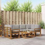vidaXL Ensemble de canapés d'extérieur 7 pc Gris Naturel et Clair