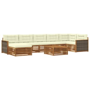 vidaXL Ensemble de canapés d'extérieur 8 Pièces Naturel et Crème