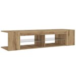vidaXL Meuble TV avec lumières LED chêne artisanal bois d'ingénierie