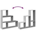 vidaXL Étagère séparatrice de pièce 3niveaux sonoma gris 123x29x123 cm