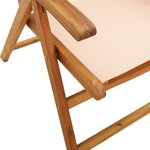 vidaXL Chaises inclinables de jardin lot de 4 beige tissu bois massif