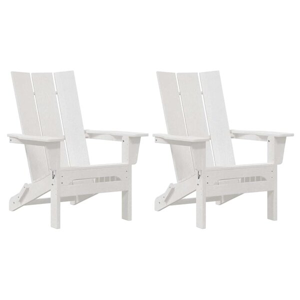 vidaXL Chaise de jardin 2 pc Blanc Polyéthylène