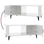 vidaXL Table basse Blanc brillant 90x50x40 cm Bois d'ingénierie