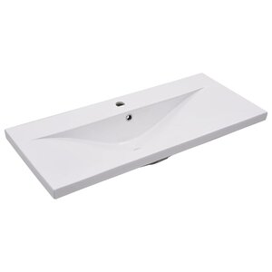 vidaXL Lavabo encastré 91 x 39 5 x 18 5 cm Céramique Blanc