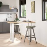 vidaXL Pieds de table de bar en U  2 pièces  blanc  40 x (100-101) cm  acier