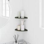 vidaXL Étagère flottante avec étagère 2 Pièces Vert olive 18 x 18 x 2 cm