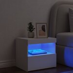 vidaXL Table de chevet avec lumières LED blanc 50x40x45 cm