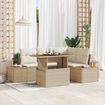 vidaXL Ensemble de 5 Pièces de Canapés de Jardin avec Coussins Beige Rattan Synthétique