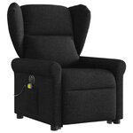 vidaXL Fauteuil inclinable de massage électrique Noir Tissu