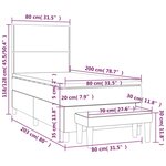vidaXL Sommier à lattes de lit et matelas Noir 80x200 cm Tissu