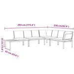 vidaXL Salon de jardin 4 Pièces avec coussins noir aluminium