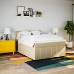 vidaXL Sommier à lattes de lit avec matelas Crème 160x200 cm Tissu