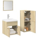 vidaXL Ensemble de meubles de salle de bain 4 Pièces chêne sonoma