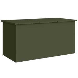 vidaXL Boîte de Rangement Extérieure Vert olive 100 x 50 5 x 50 cm