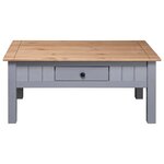 vidaXL Table basse Gris 100x60x45 cm Pin massif Assortiment Panama