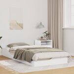 vidaXL Cadre de lit surélevé Blanc 100 x 200 cm Bois massif en pin