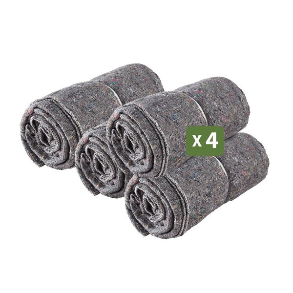 Pack and Move - Lot 4 Couvertures De Protection Pour Déménagement Et Stockage - 1 5 X 2 M - Épaisse Et Résistante - Protection TV Protection Meubles