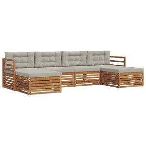 vidaXL Ensembles de canapés avec coussin 6 Pièces Gris Naturel et Clair