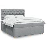 vidaXL Sommier à lattes de lit avec matelas Gris clair 180x200cm Tissu
