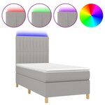 vidaXL Sommier à lattes de lit et matelas et LED Gris clair 90x200cm