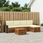 vidaXL Ensemble de canapés d'extérieur 6 Pièces Naturel et Crème