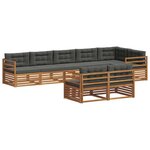 vidaXL Ensemble de canapés d'extérieur 8 Pièces Naturel et Anthracite
