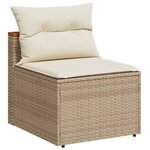 vidaXL Salon de jardin avec coussins 5 Pièces beige résine tressée acacia