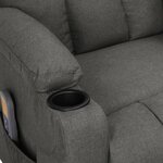 vidaXL Fauteuil électrique de massage Gris foncé Tissu
