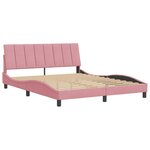 vidaXL Cadre de lit avec tête de lit Rose 160x200 cm Velours