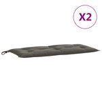 vidaXL Coussins de banc de jardin lot de 2 gris foncé mélangé tissu