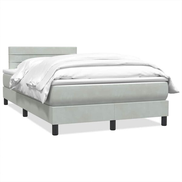 vidaXL Sommier à lattes de lit et matelas gris clair 120x220cm velours
