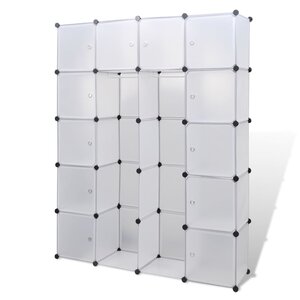vidaXL Armoire modulaire 14 compartiments blanc 37 x 146 x 180 5 cm