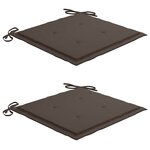 vidaXL Chaises de jardin lot de 2 et coussins taupe Bois teck massif